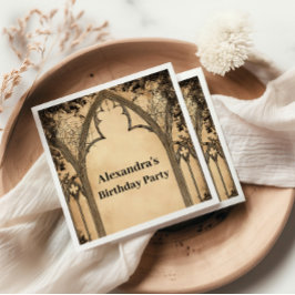 Servilleta De Papel Cumpleaños de Arco Gótico a Medianoche