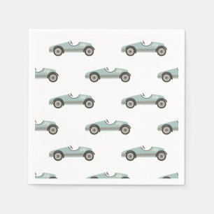 Servilleta De Papel Cumpleaños de Auto de Carreras Azul