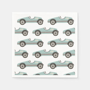 Servilleta De Papel Cumpleaños de Auto de Carreras Azul