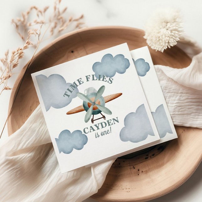 Servilleta De Papel Cumpleaños de Avión Tiempo Vuela (Subido por el creador)