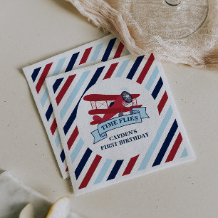 Servilleta De Papel Cumpleaños de avión Tiempo Vuela