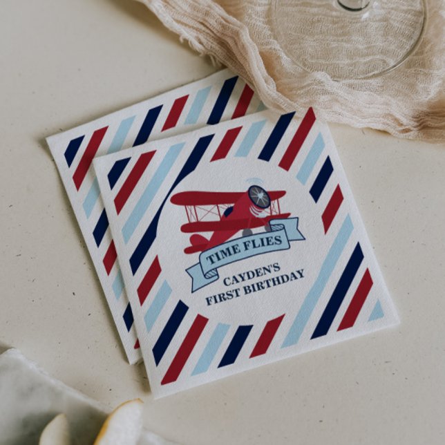 Servilleta De Papel Cumpleaños de avión Tiempo Vuela (Subido por el creador)