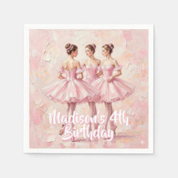 Servilleta De Papel cumpleaños de bailarina rosa coqueta