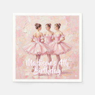 Servilleta De Papel cumpleaños de bailarina rosa coqueta