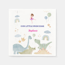 Servilleta De Papel cumpleaños de bailarinas de dinosaurio personaliza