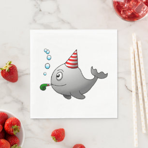Servilleta De Papel Cumpleaños de ballena de fiesta adorable