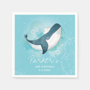 Servilleta De Papel Cumpleaños de Ballenas Personalizadas