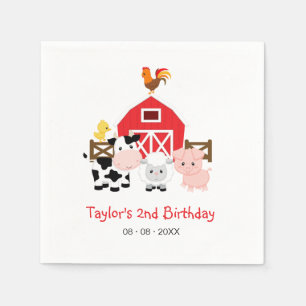 Servilleta De Papel Cumpleaños de Banyard de los animales del