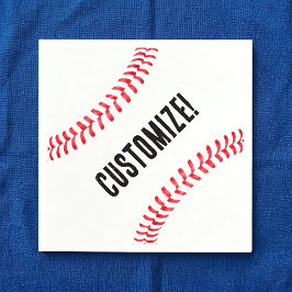 Servilleta De Papel Cumpleaños de béisbol Nombre o texto personalizado