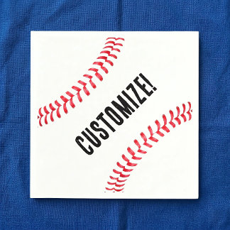 Servilleta De Papel Cumpleaños de béisbol Nombre o texto personalizado
