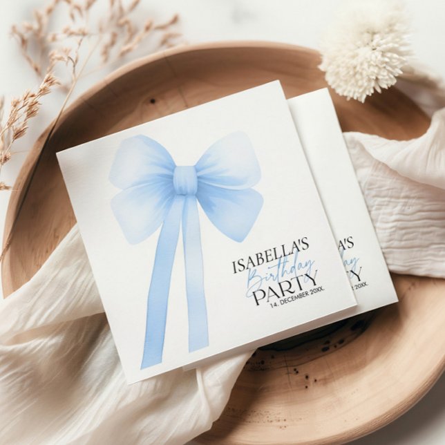 Servilleta De Papel Cumpleaños de Blue Bow (Subido por el creador)