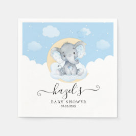 Servilleta De Papel Cumpleaños de Blue Elephant Boy Baby Shower