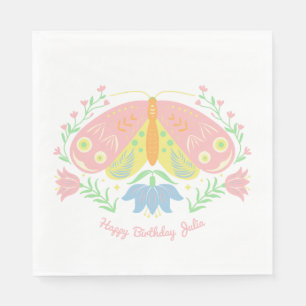 Servilleta De Papel Cumpleaños de Boho Butterfly