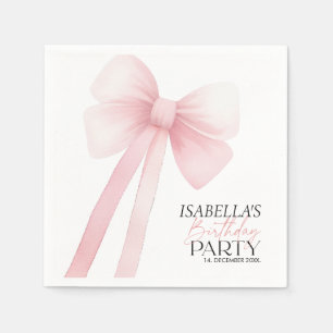 Servilleta De Papel Cumpleaños de Bow Rosado