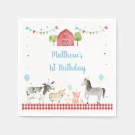 Servilleta De Papel Cumpleaños de Boy Farm Barnyard