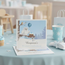 Cumpleaños de búho nevado de invierno ONEdeland