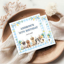 Servilleta De Papel Cumpleaños de cachorros llamando a todos los anima