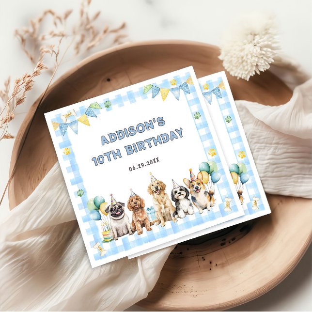 Servilleta De Papel Cumpleaños de cachorros llamando a todos los anima (Subido por el creador)