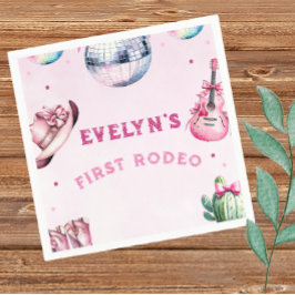 Servilleta De Papel Cumpleaños de Cactus de Fiesta de Vaquero de Guita