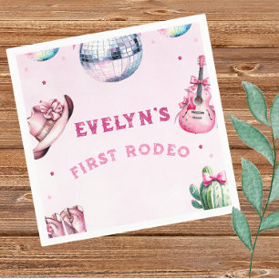 Servilleta De Papel Cumpleaños de Cactus de Fiesta de Vaquero de Guita