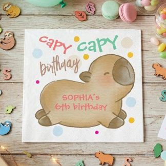 Servilleta De Papel Cumpleaños de capibara Capy