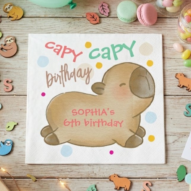 Servilleta De Papel Cumpleaños de capibara Capy (Subido por el creador)