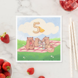 Servilleta De Papel Cumpleaños de Capybara Picnic 