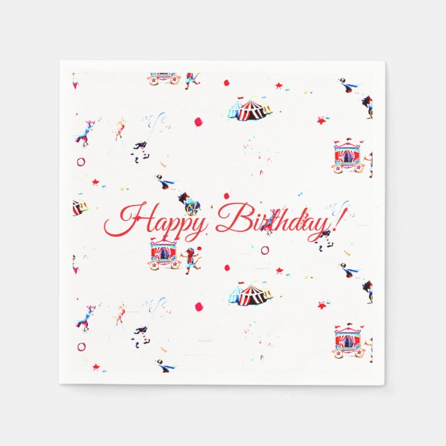 Servilleta De Papel cumpleaños de carnaval personalizado inspirado en  (Anverso)