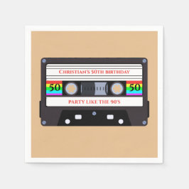 Servilleta De Papel cumpleaños de cassette de época