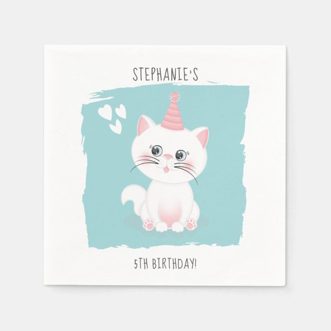 Servilleta De Papel Cumpleaños de Cat Purr-fect (Anverso)