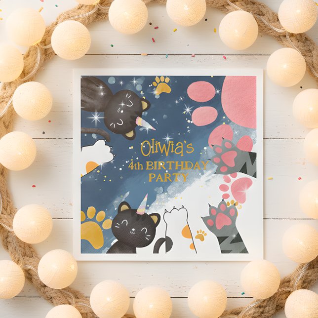 Servilleta De Papel Cumpleaños de caticorn mágico (Subido por el creador)