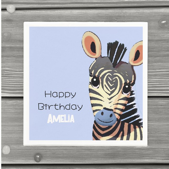 Servilleta De Papel Cumpleaños de Cebra Bebé Personalizado (Subido por el creador)