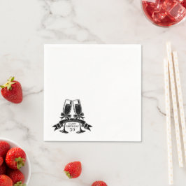 Servilleta De Papel Cumpleaños de Champagne con Lazo