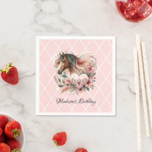 Servilleta De Papel Cumpleaños de chica de caballo