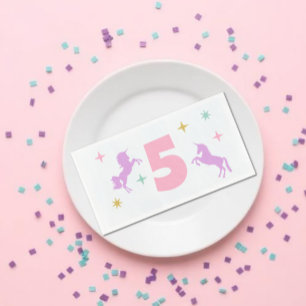 Servilleta De Papel Cumpleaños de Chicas Unicornio Mágico