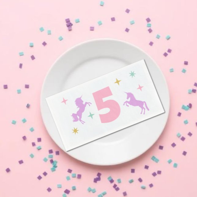 Servilleta De Papel Cumpleaños de Chicas Unicornio Mágico (Subido por el creador)