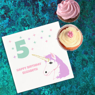 Servilleta De Papel Cumpleaños de Chicas Unicornio Mágico