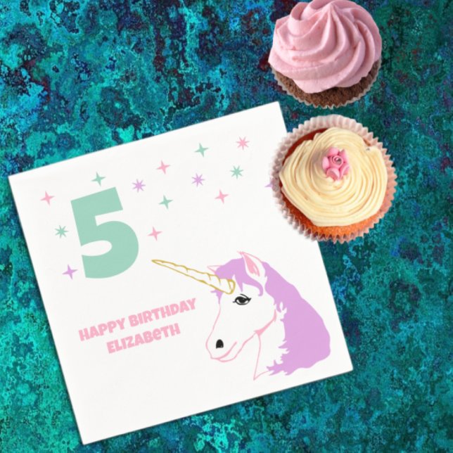 Servilleta De Papel Cumpleaños de Chicas Unicornio Mágico (Subido por el creador)