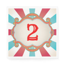 Cumpleaños de circo vintage rojo azul
