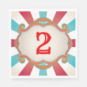 Servilleta De Papel Cumpleaños de circo vintage rojo azul