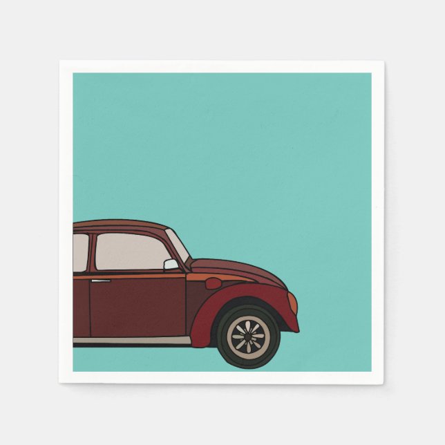 Servilleta De Papel Cumpleaños de Coche Clásico Antiguo (Anverso)