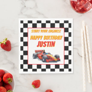 Servilleta De Papel Cumpleaños de coche de carreras Vroom Vroom