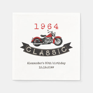 Servilleta De Papel Cumpleaños de cualquier motociclista clásico vinta
