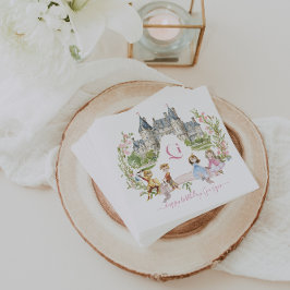 Servilleta De Papel Cumpleaños de cuento de hadas de princesas, caball