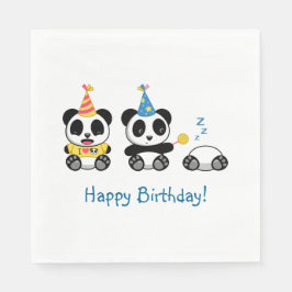 Servilleta De Papel Cumpleaños de Cute Little Pandas