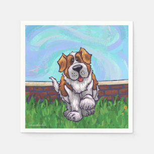 Servilleta De Papel Cumpleaños de Cute Saint Bernard