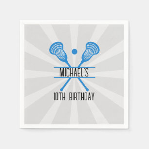 Servilleta De Papel Cumpleaños de Deportes de Lacrosse