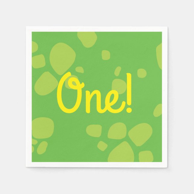 Servilleta De Papel cumpleaños de Dinosaur PArty (Anverso)