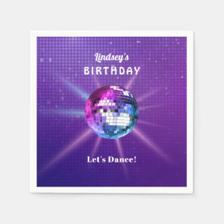 Servilleta De Papel Cumpleaños de Disco Ball Retro