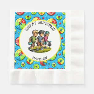Servilleta De Papel Cumpleaños de Disk Golf Boy personalizado